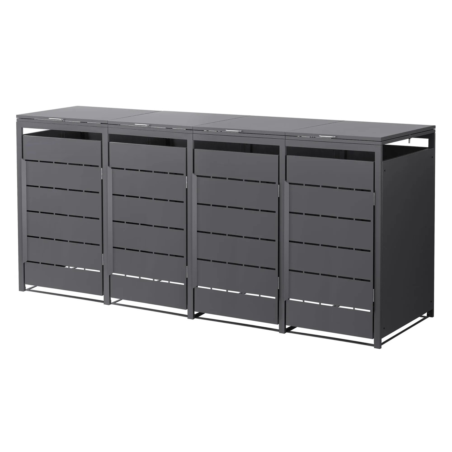 ML-Design Mülltonnenbox 4Er 240L 260x80x120 cm Anthrazit aus Stahl