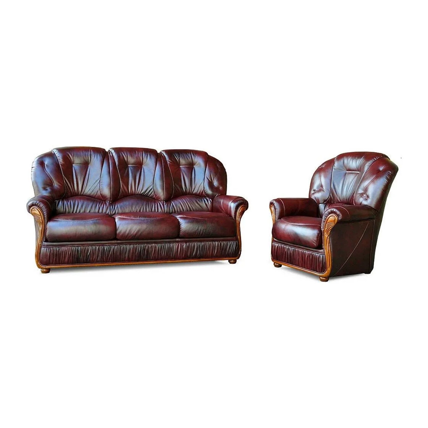 Vente-unique Couchgarnitur Mit Sessel Daphne Bordeaux 83 cm  183 cm