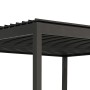 Detailaufnahme der anthrazitfarbenen Pergola Mirador Basic 3x3 m, Terrassenüberdachung mit Lamellen.
