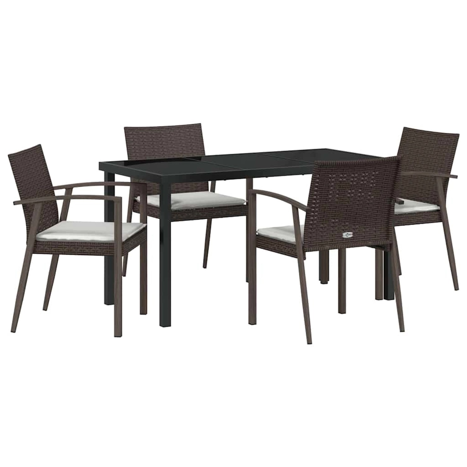 vidaXL Garten Essgruppe 5-Tlg Braun Poly Rattan 3379060 günstig online kaufen