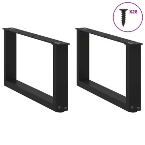 vidaXL Couchtischbeine, U-Form, 2 Stk., schwarz, Stahl, inkl. Schrauben.