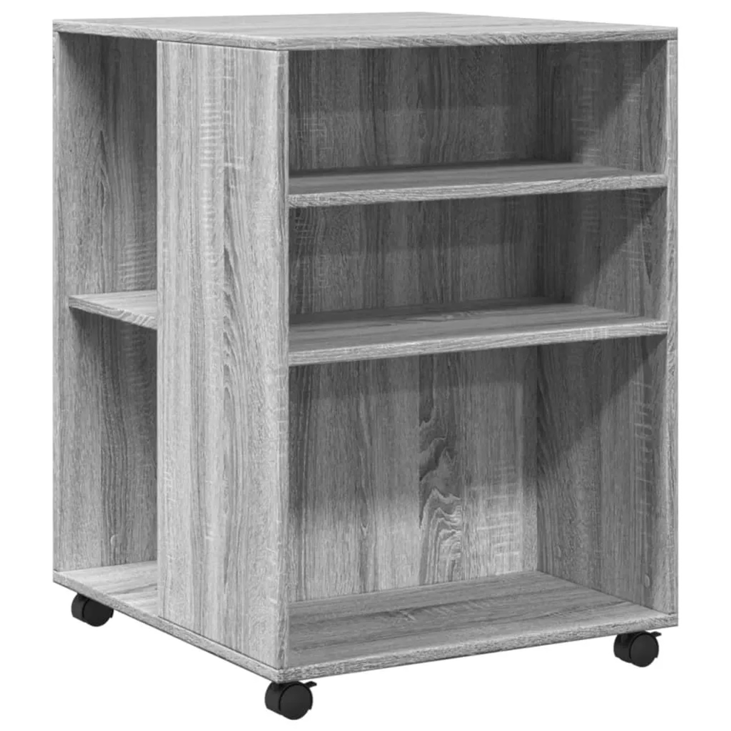vidaXL Beistelltisch mit Rollen Grau Sonoma 55x60x78 cm Holzwerkstoff 853160