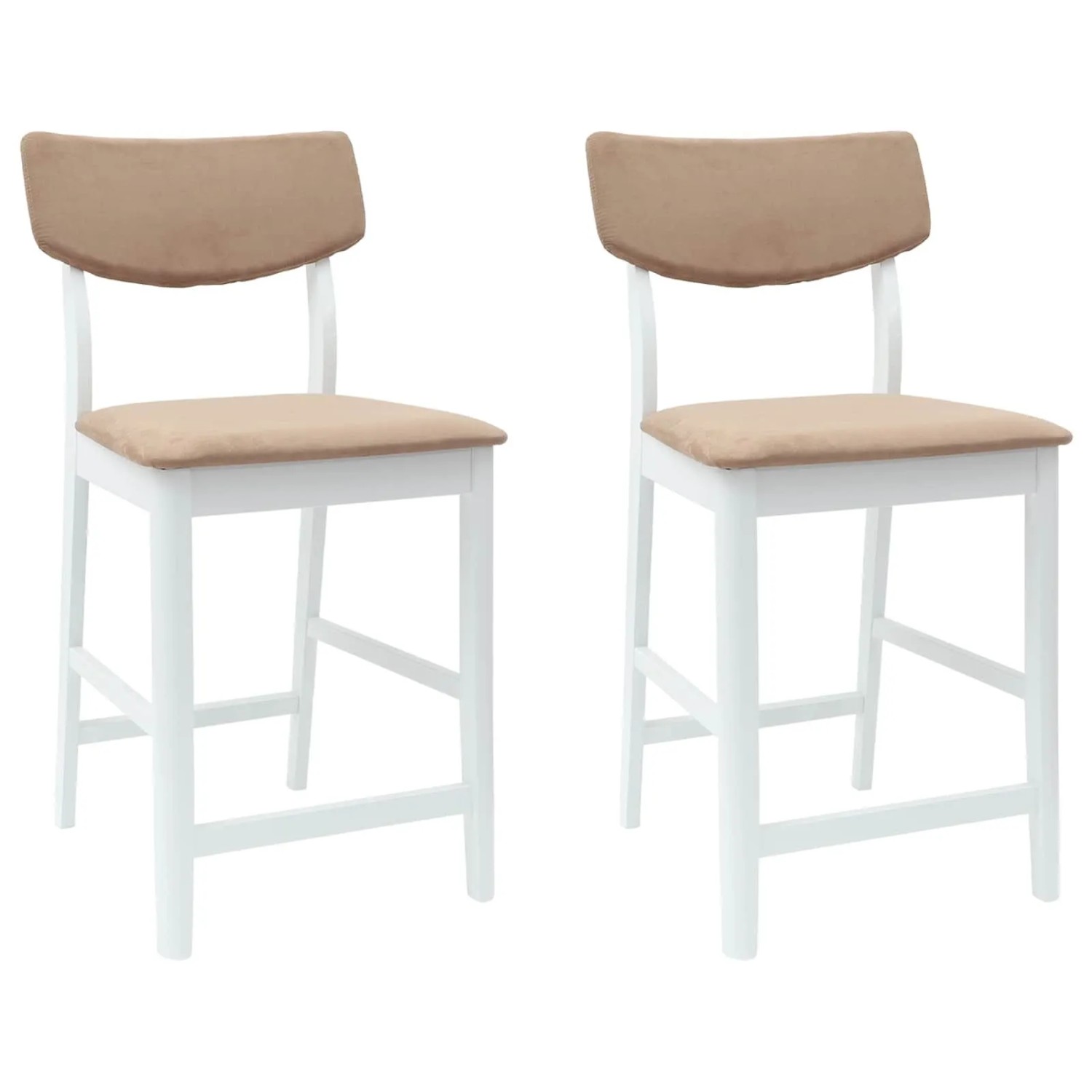 vidaXL Esszimmerstühle 2 Stk Weiß 48 x 49 x 95 cm Massives Gummiholz 42020481