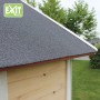 Detailaufnahme vom Dach des EXIT Loft 500 Holzspielhauses in Naturel. Wasserdichtes Bitumendach.