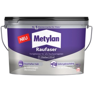 Eimer Metylan Raufaser Fertigkleister 5kg für Raufasertapeten. Gebrauchsfertig für bis zu 25 m².