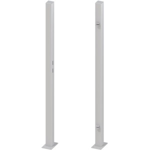 2er-Set Torpfosten, aufschraubbar, silber, 195 cm, für Einzeltore.