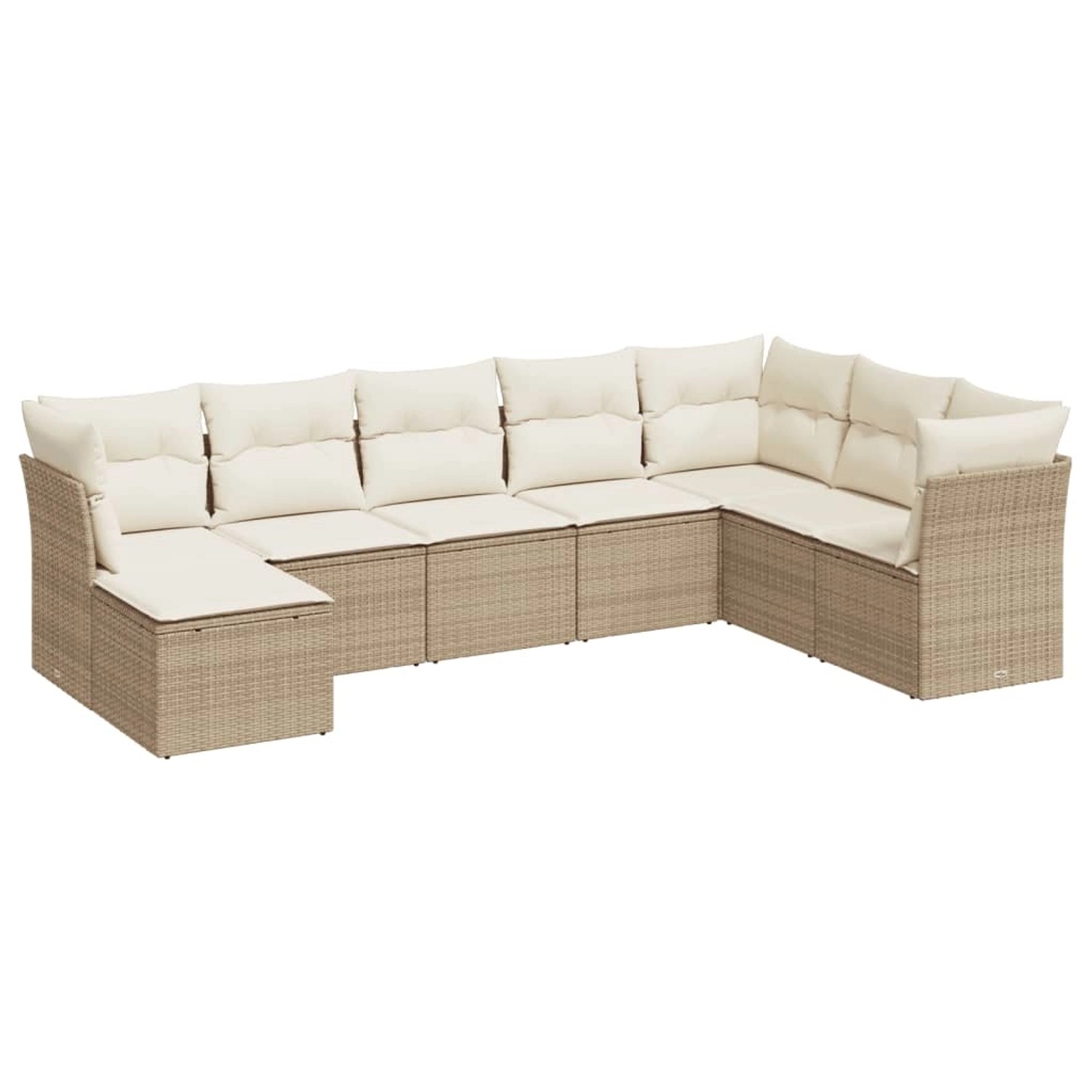 vidaXL 8-Tlg Garten-Sofagarnitur mit Kissen Beige Poly Rattan 3218048 günstig online kaufen