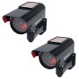2er-Pack schwarze Basi Solar Kamera-Attrappen KA 311 mit blinkender LED für die Videoüberwachung.