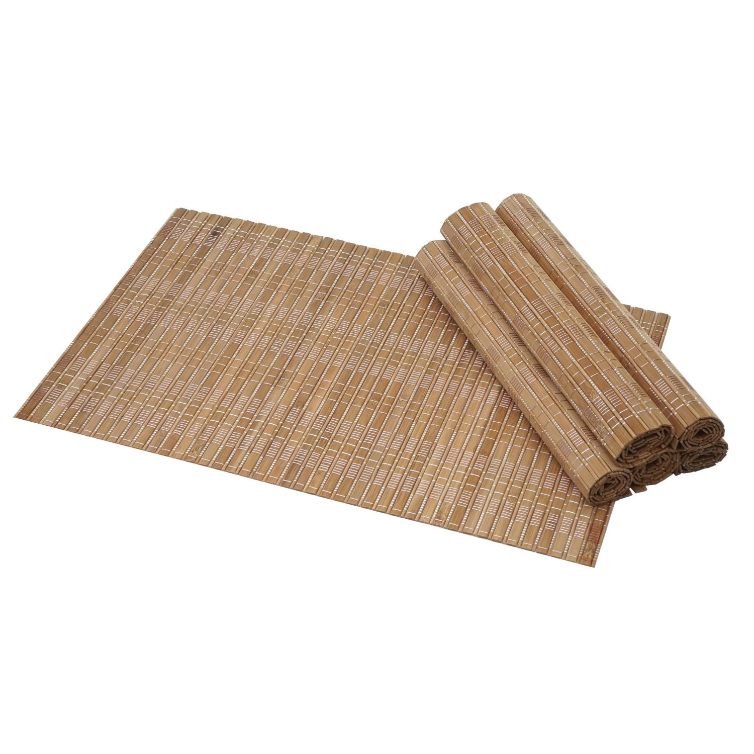 Mcw 6-teiliges Tischset C13 Bambus Abwaschbar 45x30cm Dunkelbraun