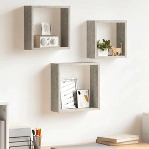 vidaXL Würfelregale 3 Stk Betongrau 326721