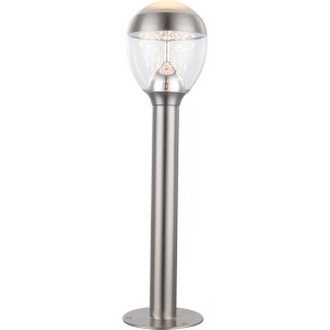 Globo LED-Außen-Stehleuchte Callisto aus Edelstahl, 59 cm hoch, für Garten und Wege.