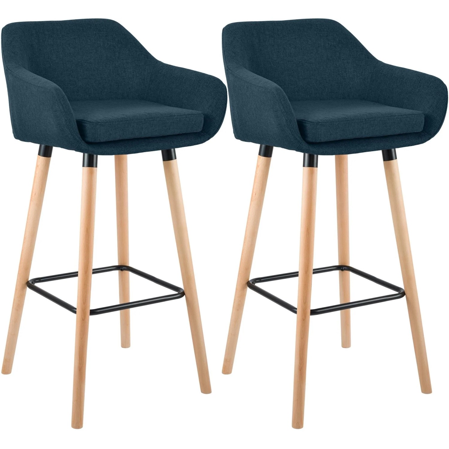 CLP 2er Set Barhocker Grant Stoff Blau