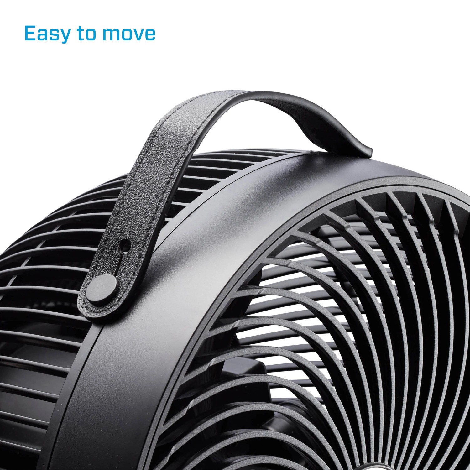 Detailaufnahme des Clean Air Optima Ventilators CA-403 Smart mit Tragegriff.
