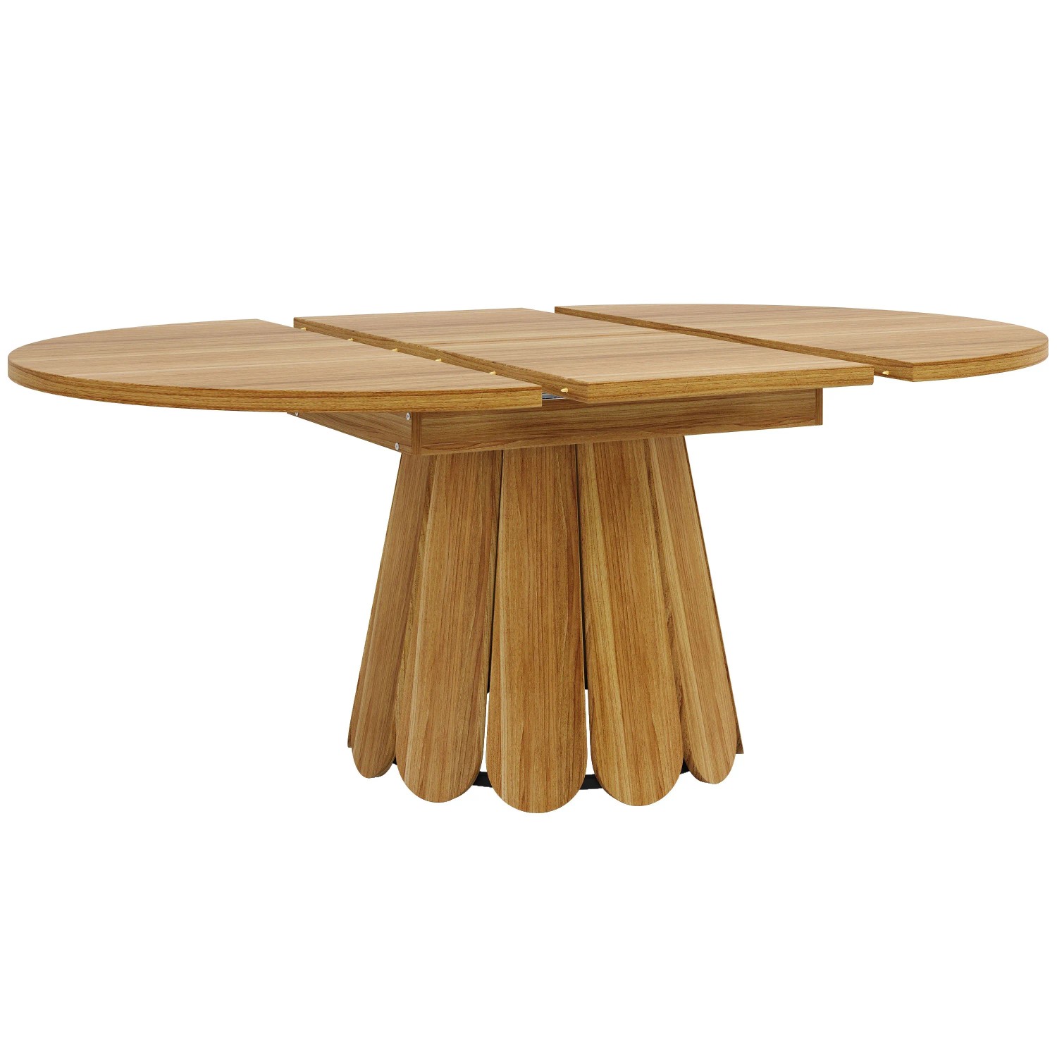 okwish Esstisch Ausziehbar zu Oval Küchentisch für 6 Personen 118 × 118 cm Braun