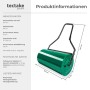Grüne Tectake Rasenwalze, 60 cm breit, zum Befüllen mit Wasser oder Sand.