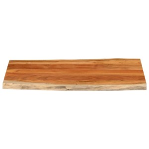 Rechteckige Akazienholz Tischplatte mit Baumkante, 110x60 cm, für Möbelbau.