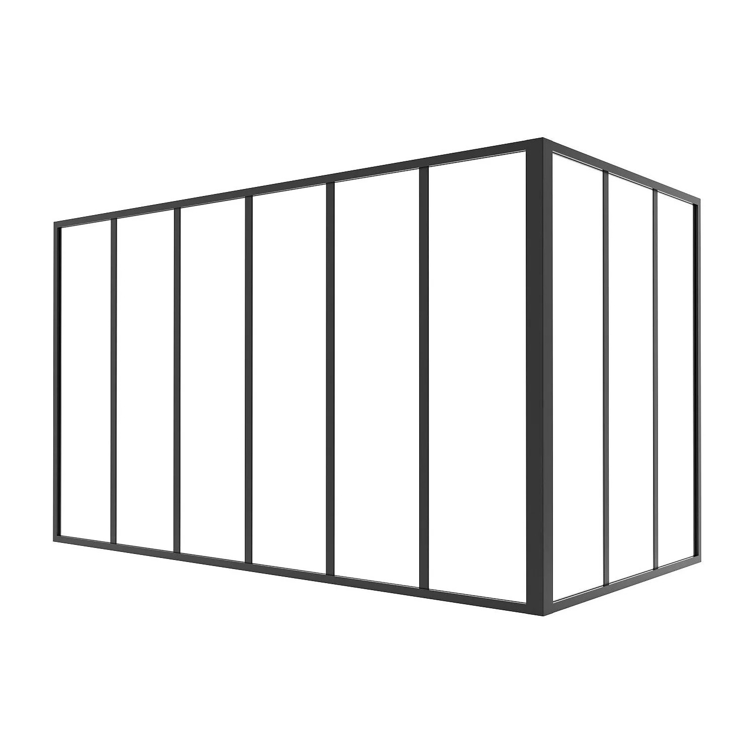 Vente-unique Glaswand Bayview Schwarz 180 cm