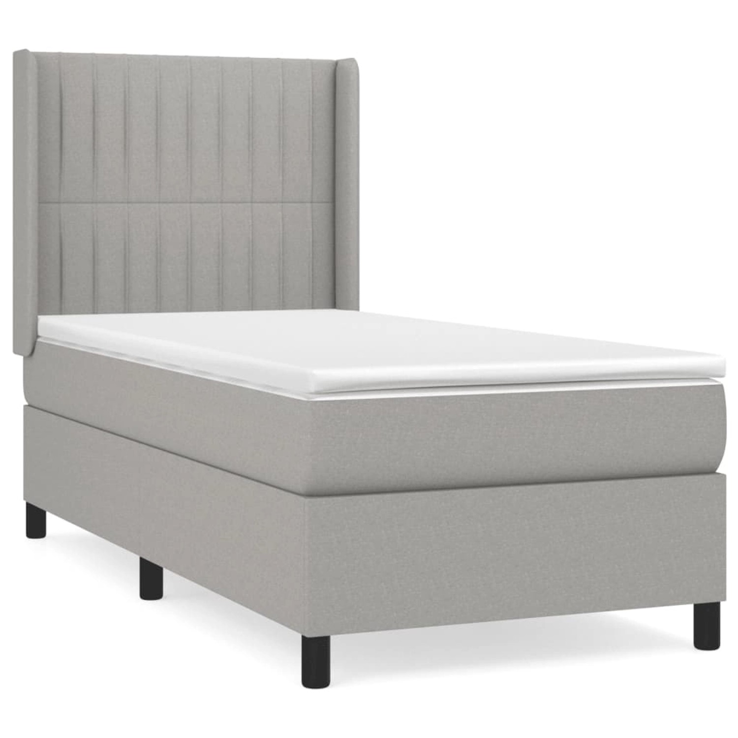 vidaXL Boxspringbett mit Matratze Hellgrau 90x190 cm Stoff1377594 günstig online kaufen