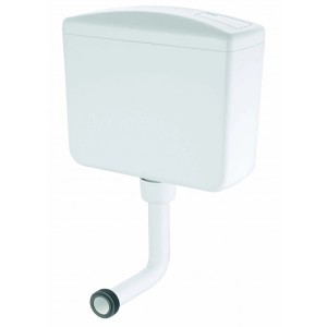 Weißes Baliv Stand-WC Set mit Spülkasten und WC-Sitz, Tiefspüler.