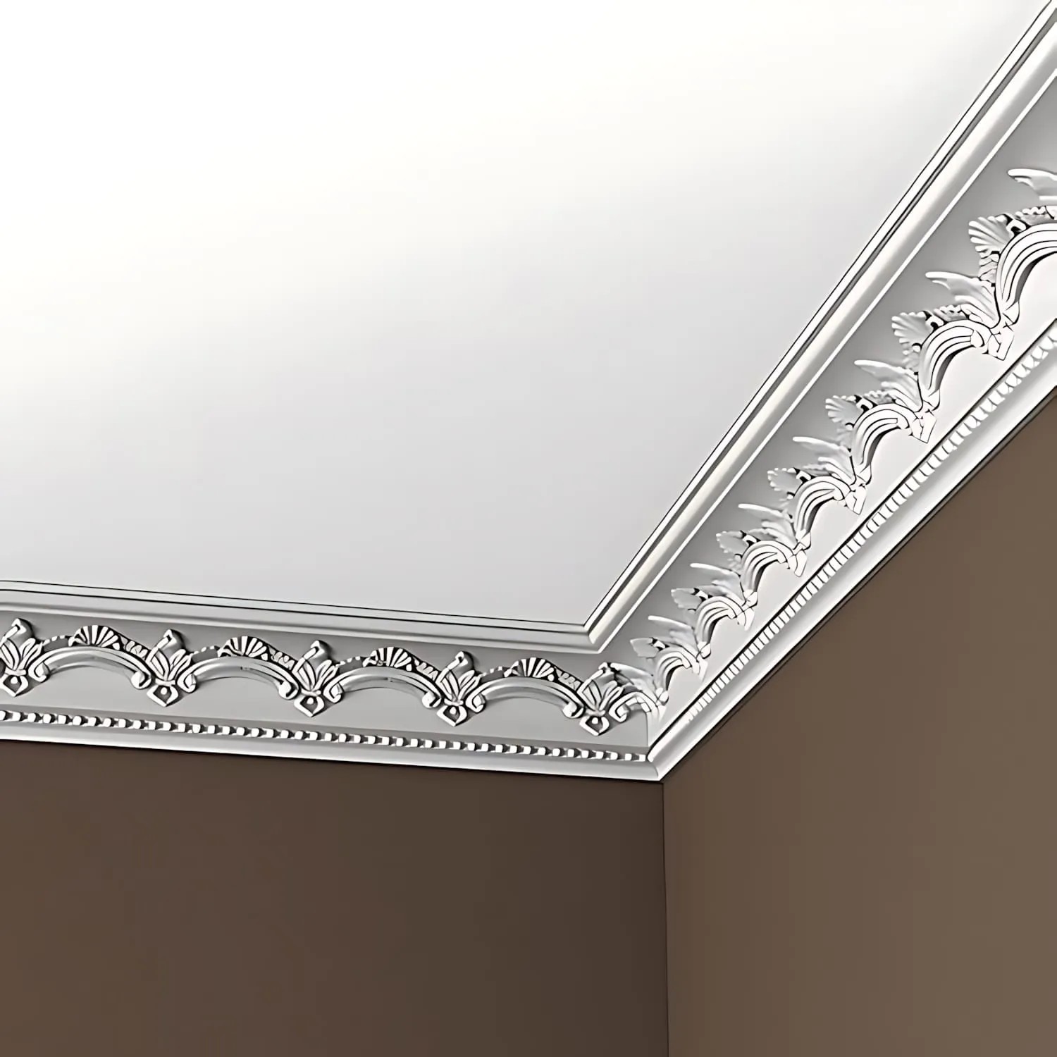 PROFHOME Eckleisten Set, 10 weiße Zierleisten (20m) für Decke und Wand.