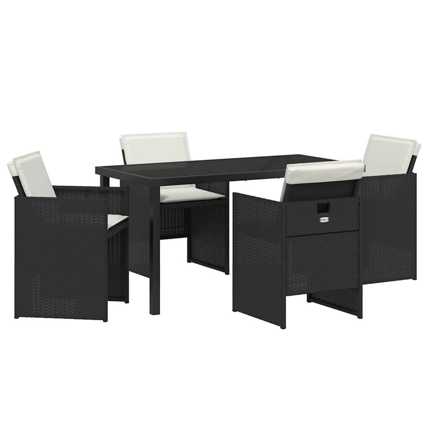 vidaXL Garten Essgruppe 5-Tlg Schwarz Poly Rattan 3380590 günstig online kaufen