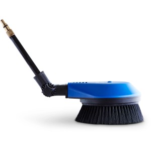Nilfisk rotierende Waschbürste mit Gelenk für Hochdruckreiniger, blaue Bürste mit schwarzem Bürstenkopf.