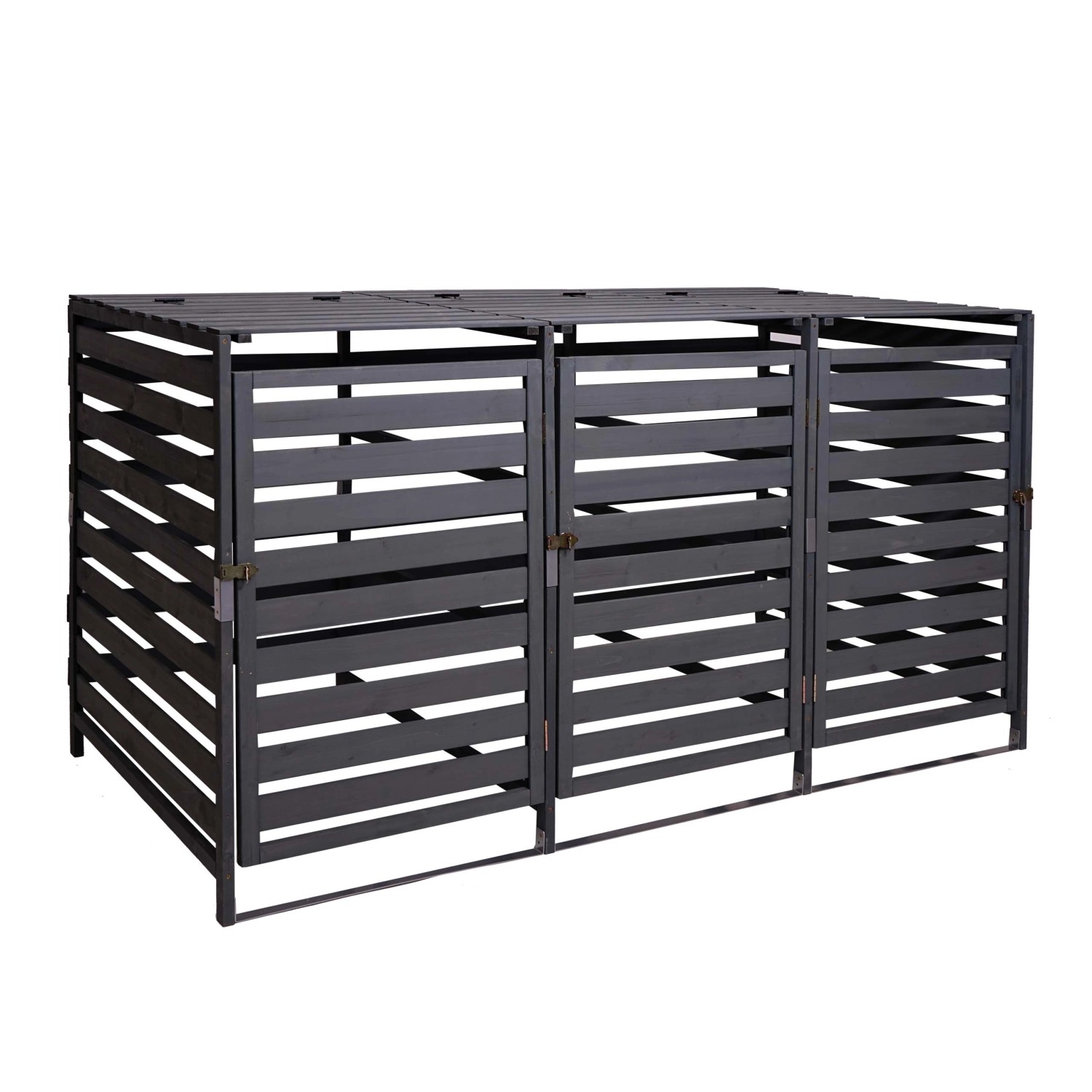 MCW 3er-/6er-Mülltonnenverkleidung H62 Anthrazit 114x200x97cm