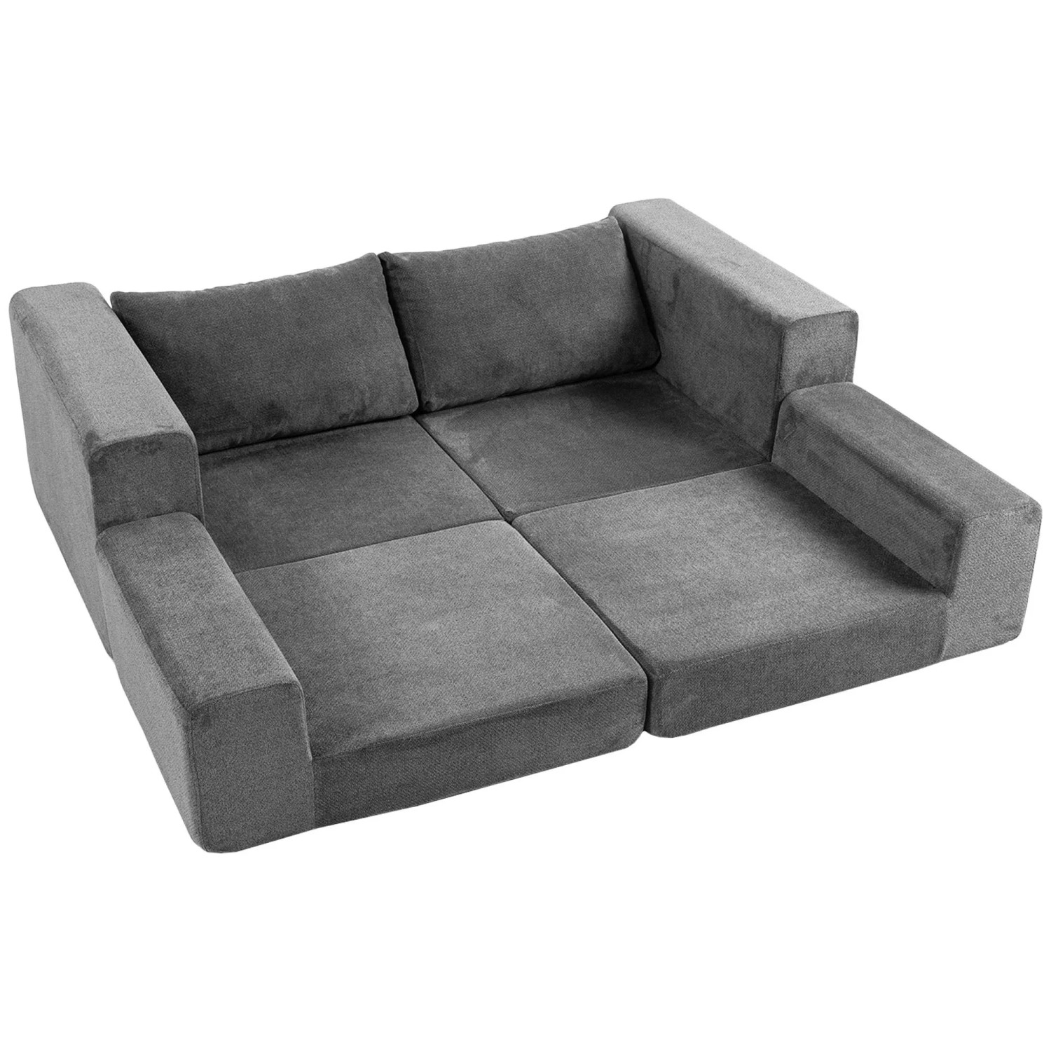 HOMCOM Schlafsofa Polyester 208 x 181 x 58 cm Grau