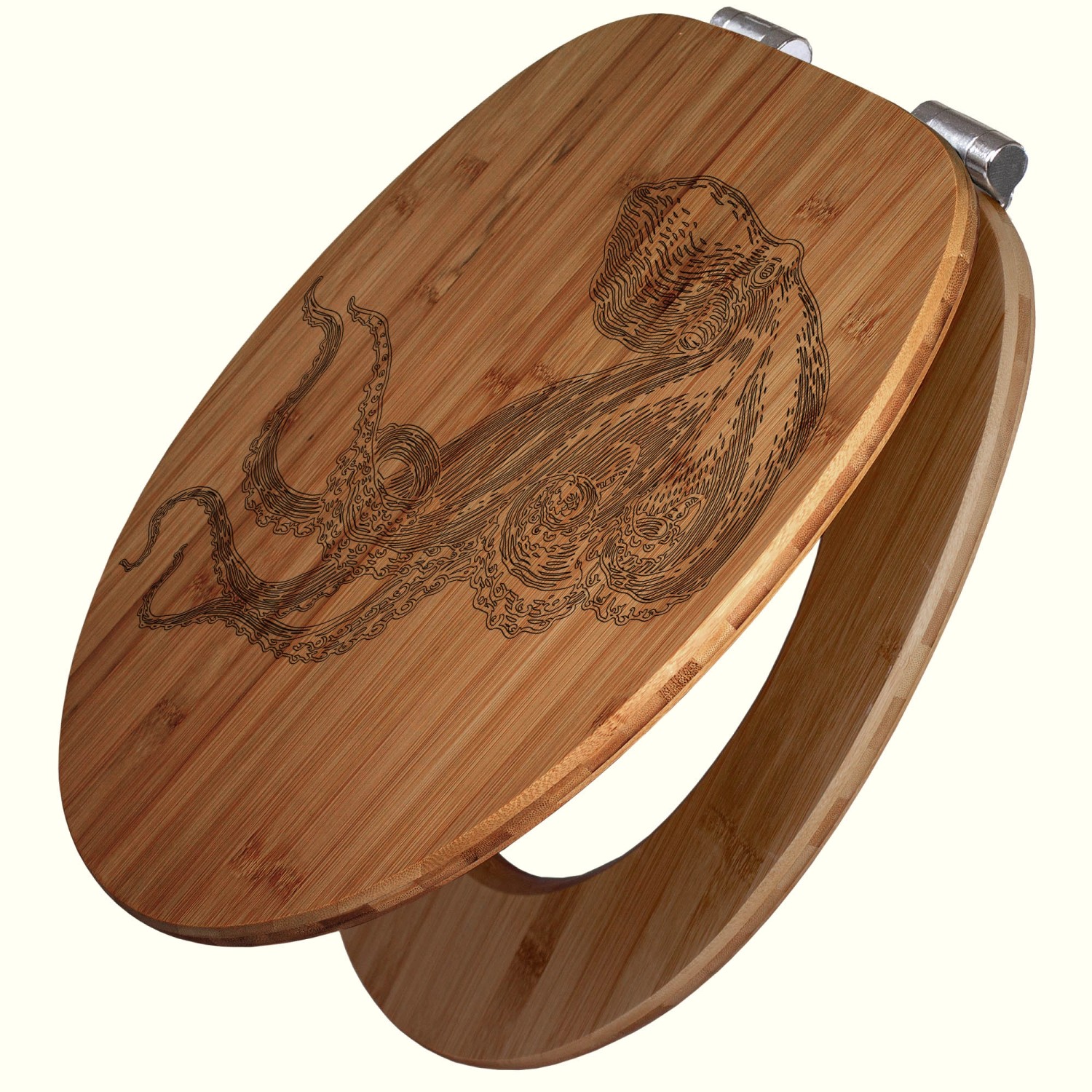 Banjado WC Sitz Bambus Holz Mit Gravur Toilettendeckel Mit Absenkautomatik günstig online kaufen