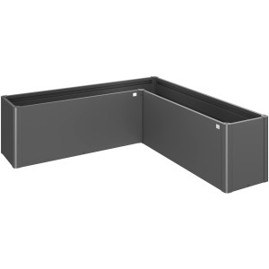 Biohort Pflanzbeet Belvedere Midi, Gr. L200, Dunkelgrau-Metallic, Metall-Hochbeet in L-Form.
