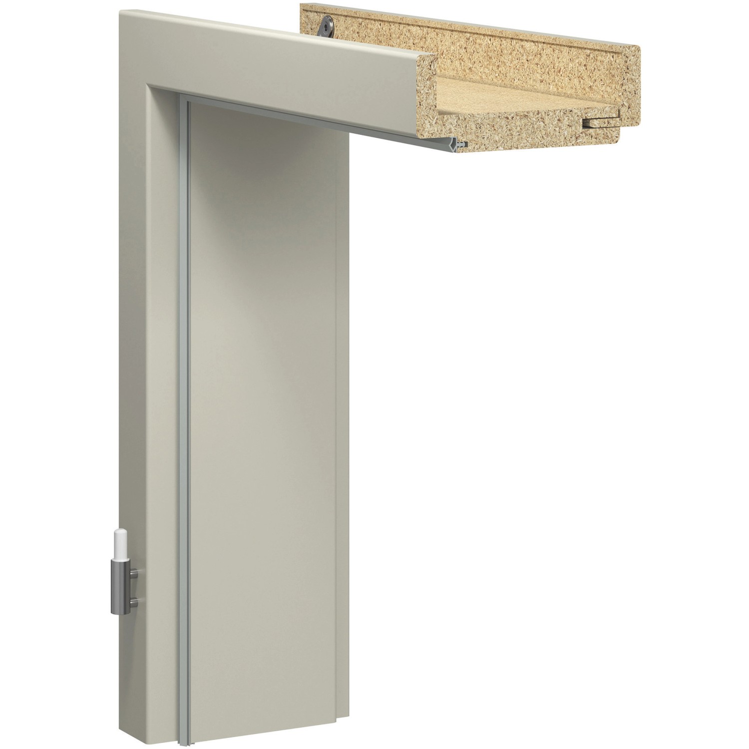 GetaDoor Zarge Neoline CPL-Folie Seidengrau 61 cm x 198,5 cm x 27 cm Anschlag R