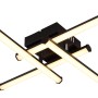Moderne, schwarze LED-Deckenleuchte Kirina mit drehbaren, hexagonalen Profilen für Wohnräume.