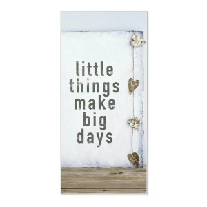 Banjado Magnettafel 37x78cm mit Motiv Little Things, weiße Magnetwand für Notizen und Fotos.