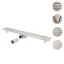 MCW Duschrinne D94b, 120cm, aus Edelstahl mit Siphon und verschiedenen Abdeckungsdesigns.