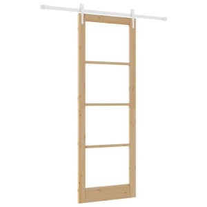 vidaXL Schiebetür Braun 83 x 232 cm Holz und Metall 3332365