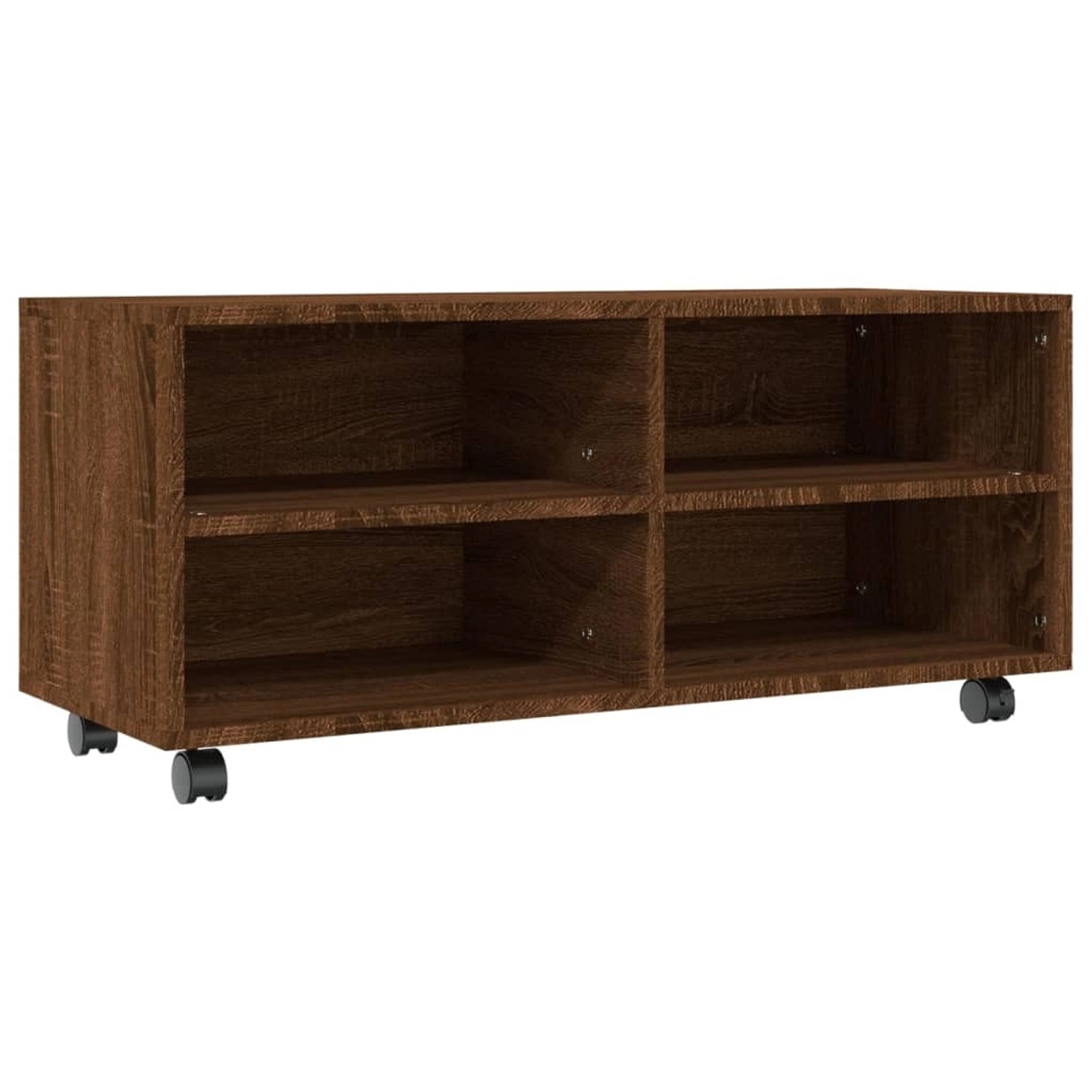 Vidaxl Tv-schrank Mit Rollen Braun Eiche 90x35x35 Cm Holzwerkstoff günstig online kaufen