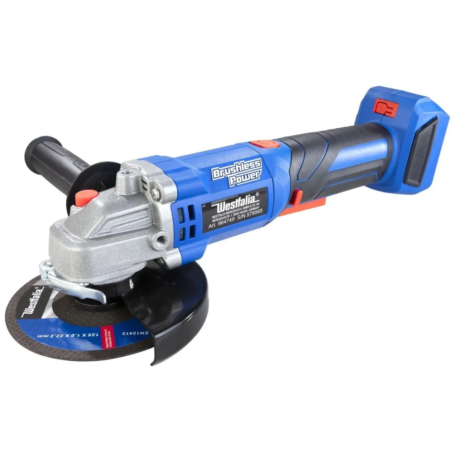 Westfalia 18 V Winkelschleifer BL 125 mm WWSBL 125 Akku Nicht Enthalten