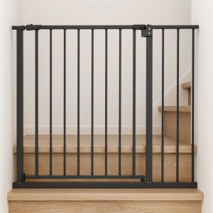 Relaxdays Treppenschutzgitter Eisen Kunststoff Schwarz Klemmbar 95 bis 100 cm 3,7 kg