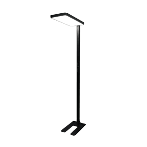 Schwarze LUXULA LED Stehlampe für Büro/Homeoffice, dimmbar, neutralweißes Licht.