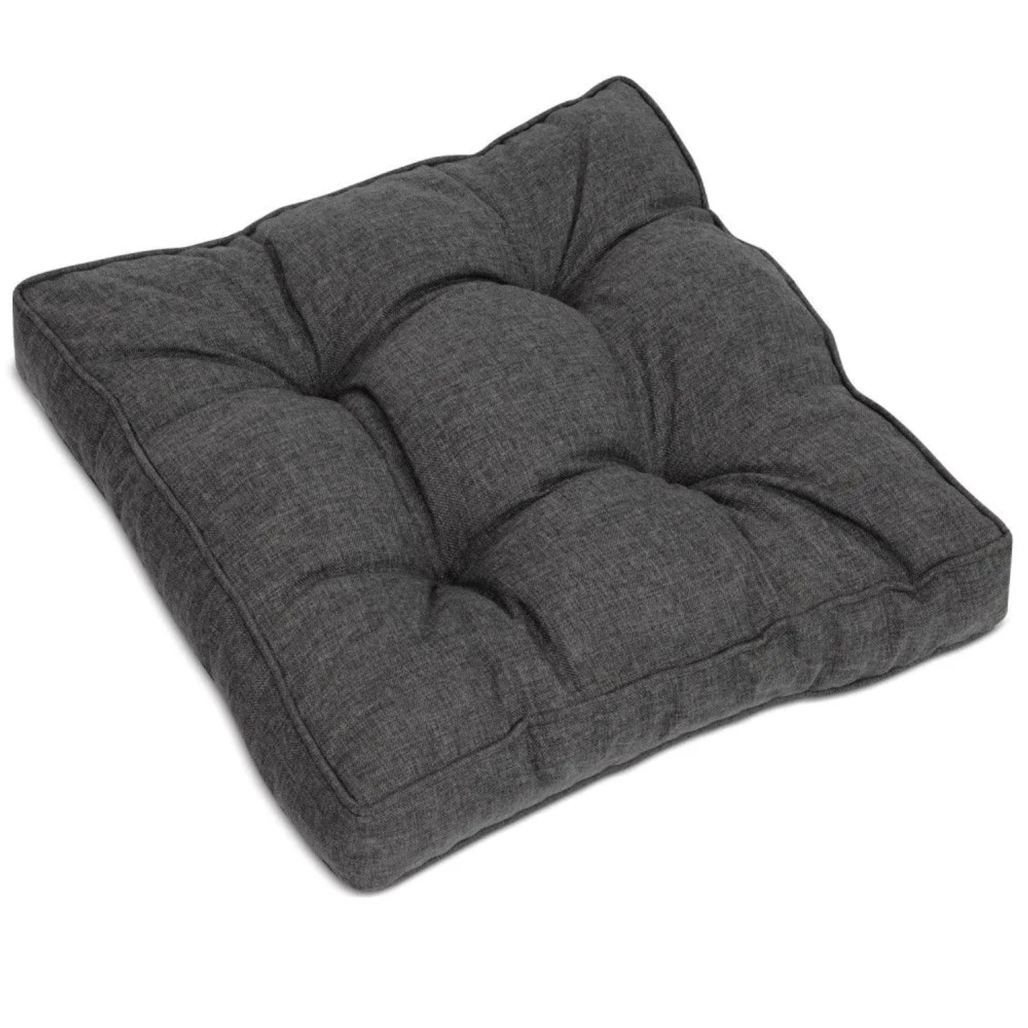 Beautissu Beauflair Loungekissen Outdoor Sitz 50x50x10cm Graphitgrau