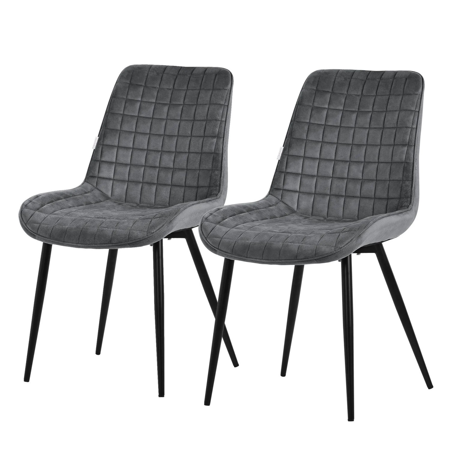 ML-Design Esszimmerstühle 2er Set Anthrazit Samtbezug Metallbeinen