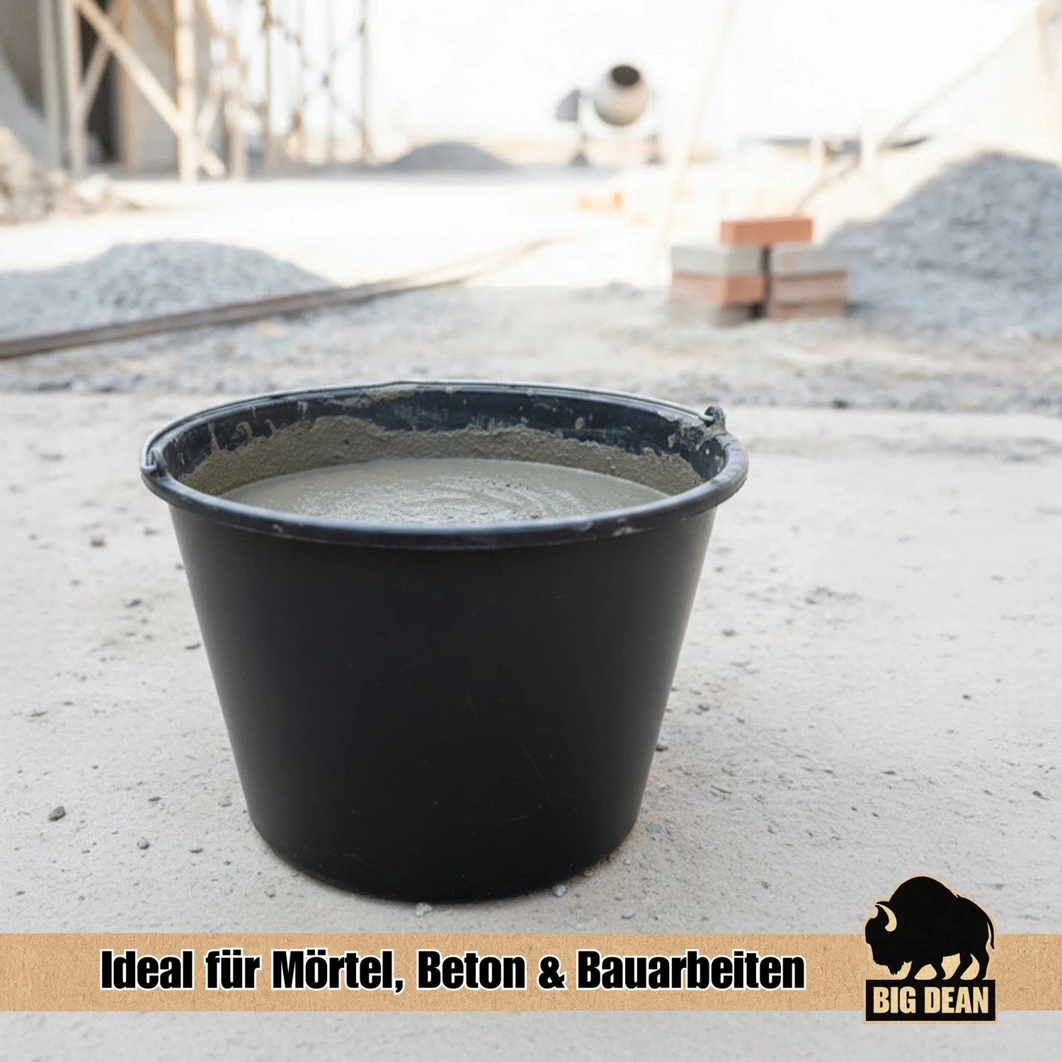 BigDean Mörtelkübel 90 Liter Schwarz Kunststoff UV Beständig Stapelbar_9