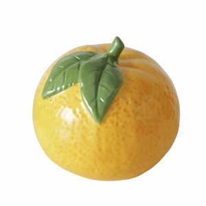 Orangefarbener Dekoaufsteller in Orangenform von Boltze, 7 cm.