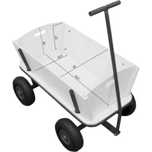 Sunny Bollerwagen Billy Beach Wagon Rot, Detailaufnahme der Maße.