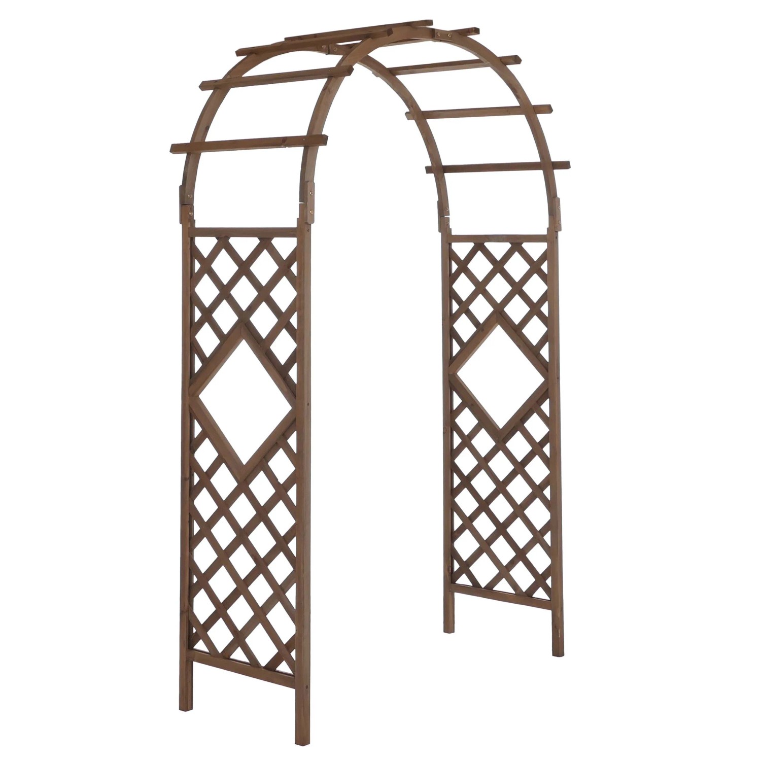 MCW Rosenbogen Q20 Rankgitter Holz 210x126x60cm Dunkelbraun