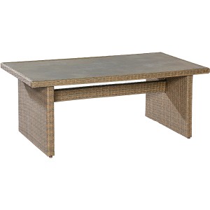 Merxx Atrani Gartentisch, Teil des 5-teiligen Gartenmöbel-Sets, Tischplatte in Steinoptik.