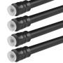 4er-Pack schwarze Klemmstangen mit Schraubtechnik, 40-60 cm, für Gardinen und Fensterdekoration.