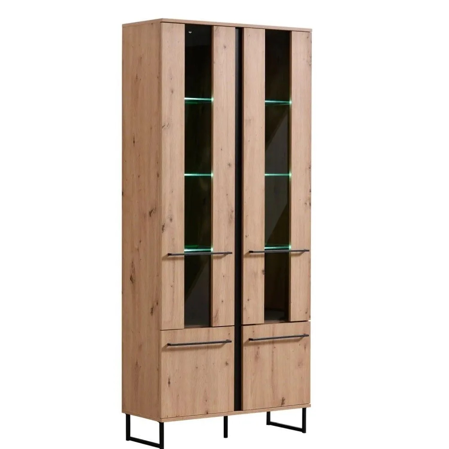 Homestyle4u Vitrine Highboard Schrank mit Fächer Kommode Wohnzimmerschrank