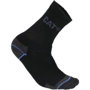 Schwarze Cat Arbeitssocke Powercool, 3er Pack, Größe 39-42, mit CAT Logo.