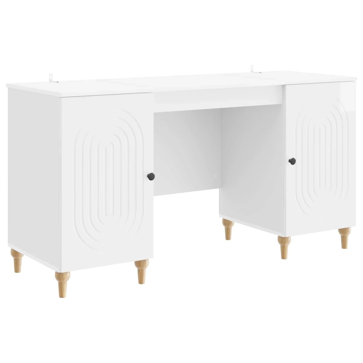 vidaXL Schreibtisch Glänzend Weiß 142,5 x 50 x 75 cm Holzwerkstoff 3414580